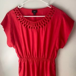 Red dress with pockets